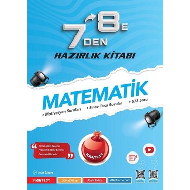 Nartest Yayınevi 7 Den 8 E Matematik Hazırlık Kitabı LGS Kitabı