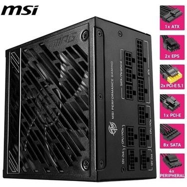 A1000gセット@ Msı 1000W 80+ Gold Mpg A1000GS Pcıe 5.1 Tam Modüler Power Fiyatı