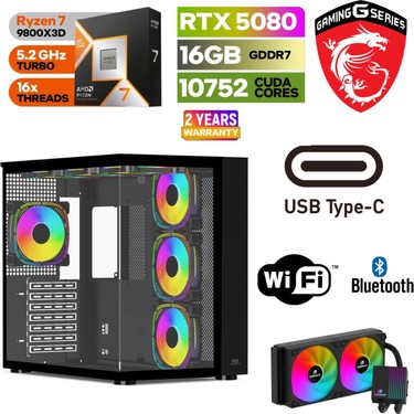 MSI Ddr5 – Rtx 5080 16 GB – Ryzen 7 9800X3D - 32GB - 64GB Fiyatı