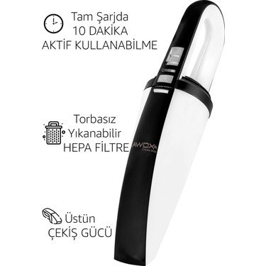 Awox Cracks Max Şarjlı El Süpürgesi Torbasız Yıkanabilir Fiyatı