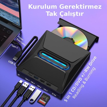 Valkyrie USB 3.0 Harici External CD DVD Okuyucu Yazıcı LED Fiyatı