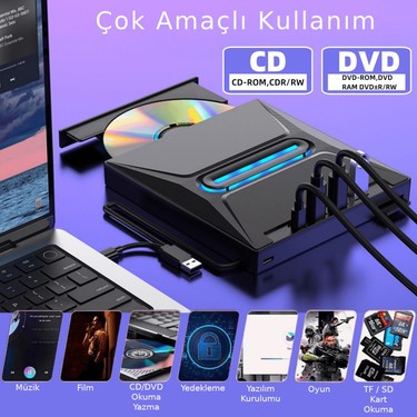Valkyrie USB 3.0 Harici External CD DVD Okuyucu Yazıcı LED Fiyatı