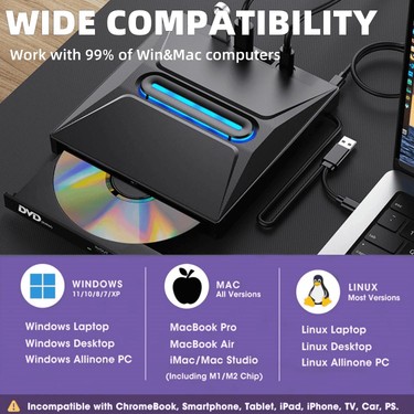 Valkyrie USB 3.0 Harici External CD DVD Okuyucu Yazıcı LED Fiyatı