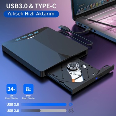 Valkyrie Harici CD DVD Rom Yazıcı Okuyucu USB 3.0 Hub Fiyatı