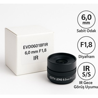 Sec-On 3MP 6mm Sabit CCTV Kamera Lensi - M12 Mount Dar Açı Fiyatı