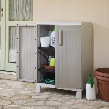 Toomax Wood Midi 2 Raflı Kısa Plastik Dolap Bej Fiyatı