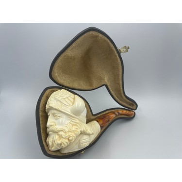 廃盤 「Poppin Pig」タグ付き El Yapımı Viking Figürlü Lületaşı Pipo – %100 Doğal Fiyatı