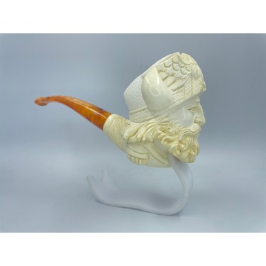 El Yapımı Viking Figürlü Lületaşı Pipo – %100 Doğal Fiyatı