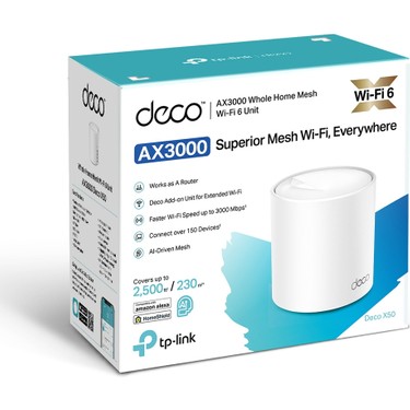 TP-Link Deco X50 (1-Pack) | Wi-Fi 6 Mesh Sistemi | AX3000 Fiyatı