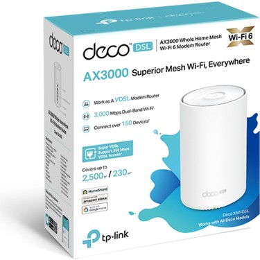 TP-Link Deco X50-DSL(1-pack) Fiber Destekli Wi-Fi 6 VDSL Fiyatı