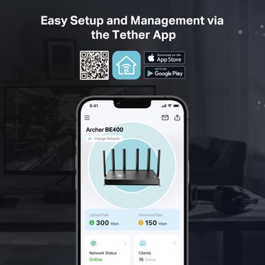 TP-Link Archer BE400 | Dual-Band Wi-Fi 7 Router | Fiber Fiyatı