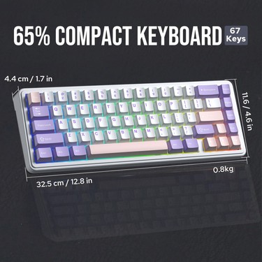 Aula F65 Nimbus V3 Switch Mekanik Rgb Tkl Makrolu Hot Swap Fiyatı