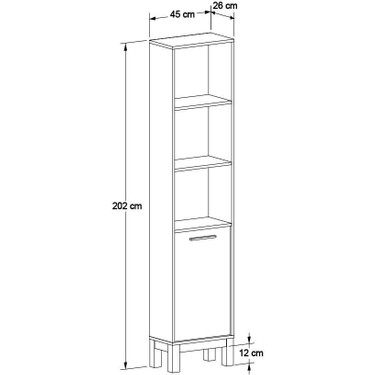 adore mobilya London 5 Raflı Kapaklı Kitaplık-Meşe-Beyaz Fiyatı
