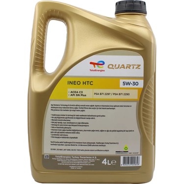 Total Quartz Ineo Htc 5W30 4 Lt Partiküllü Motor Yağı Fiyatı