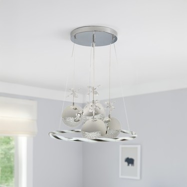 Nisa Luce Halka Satürn 4'lü Ledli Krom Avize - Sarı / Gün Fiyatı