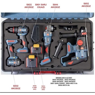 StechEnd SXS402 SET Akülü Vidalama 20V 4 Ah ve 6 Ah Pil Fiyatı