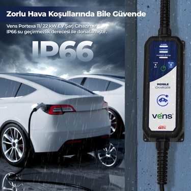 Vens Portexa 22kW 32A Mobil Şarj Cihazı Fiyatı - Taksit Seçenekleri