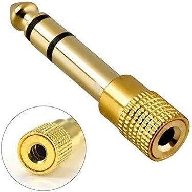 Derwell 6.35MM Gold Stereo Male To 3.5mm Female Stereo Jack Fiyatı