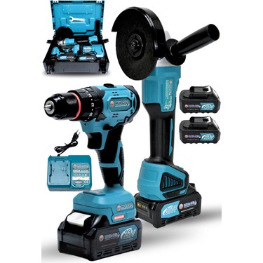 21V 3.0AH 2'li Set Şarjlı Darbeli Matkap & 115MM Şarjlı Fiyatı