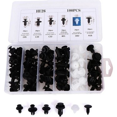 Meyzone 100 Parça Oto Fastener Klip Tampon Kapı Pervazı Fiyatı