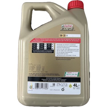 Castrol Edge 5W-40 4 Lt (Üretim YILI:2025) Fiyatı
