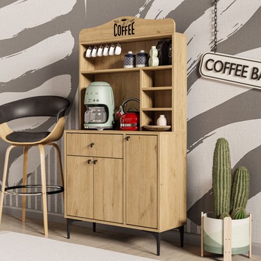 あまぞねすページ Mezza 5222 Sıesta 90 cm Kahve Köşesi Çok Amaçlı Dolap 3 Fiyatı