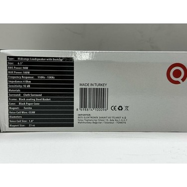 Reiss Audio RS-M6DP 16 cm Midrange 180 W Maksimum Güç 90 W Fiyatı