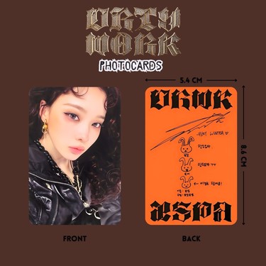 Aespa Winter '' Dirty Work '' Photocards Set Fiyatı