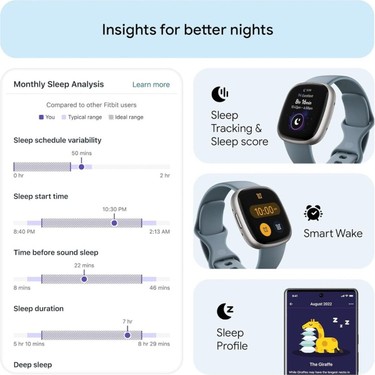 Fitbit Versa 4 Fitness Akıllı Saat, Gps, 7/24 Kalp Atış Fiyatı