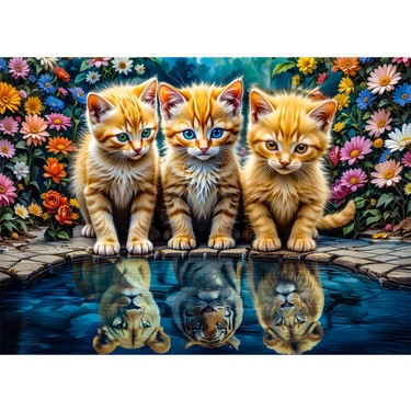 Meleni Toys 1000 Parça Aslan Kral Kedi Yapboz - Little Kings Fiyatı