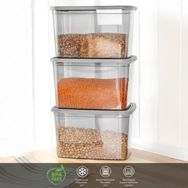 Meleni Home 8 Adet Derin Gıda Saklama Kabı Antrasit 5300 ml Fiyatı