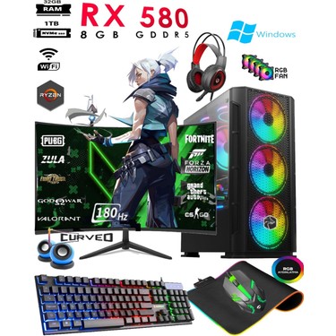 TC80X Ryzen 5 5500 32GB 1tb M.2 Nvme SSD RX580 8gb 24'' Fiyatı