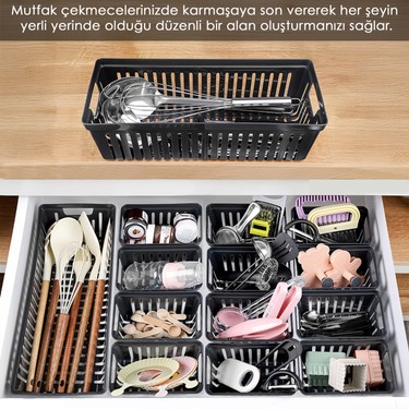 14 Parça Modüler Kaşıklık Seti - Çok Amaçlı Çekmece Içi Fiyatı