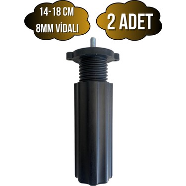 Siyah 14-18CM Ayarlı Plastik Orta Ayak Mobilya Masa ve Dolap Fiyatı