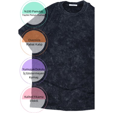 Oversize Mayhem Lady Gaga Baskılı Yıkamalı T-Shirt, Unisex Fiyatı