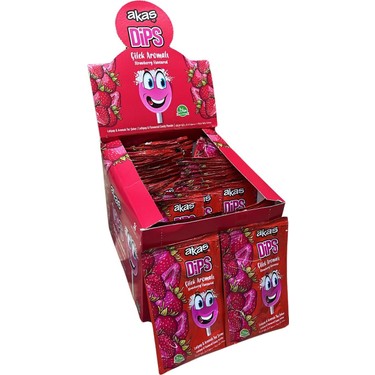 Akaş Dips Toz Şekerli Çilek Aromalı Lolipop 36 Adet Fiyatı