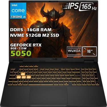 Asus TUF F16 FX608JH-RV010-Gaming Intel Core i5-13450HX 16GB Fiyatı