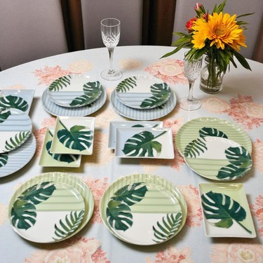 18 Parca 6 Kişilik Porselen Ikram ve Kahvaltı Sunum Seti Fiyatı