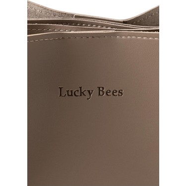 Lucky Bees Kadın Çift Askılı Tote Çantası Vizon Renk Suni Fiyatı