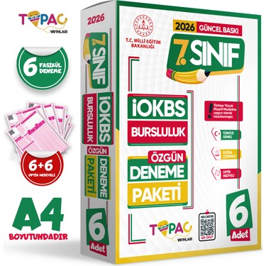 Topaç Yayınları 2026 7.sınıf Özgün Iokbs-Bursluluk 6lı Kitabı