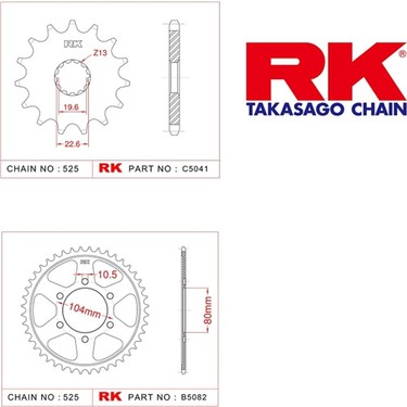 Rk Kawasaki Zx 10 R 17/40T Ön Arka Dişli Set 525 06-07 Fiyatı