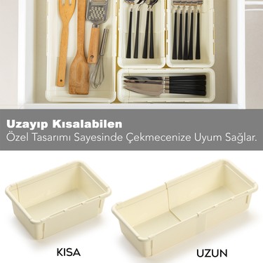 8'li Ayarlanabilir Kaşıklık Seti - Uzayabilen Çekmece Içi Fiyatı