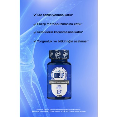 One Up 60 Tablet Magnezyum Kompleks Yetişkinler İçin Sitrata Fiyatı