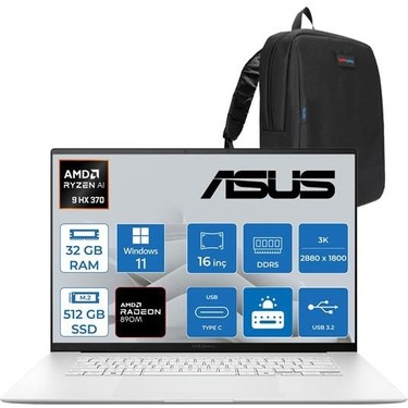 Asus Zenbook S16 Ryzen Aı 9 Hx 370 32GB Ddr5 512GB SSD Amd Fiyatı