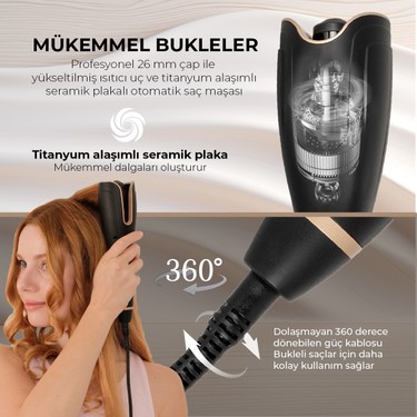 Fabcio Airwave Otomatik Dijital Ekranlı Bukle Maşası Fiyatı