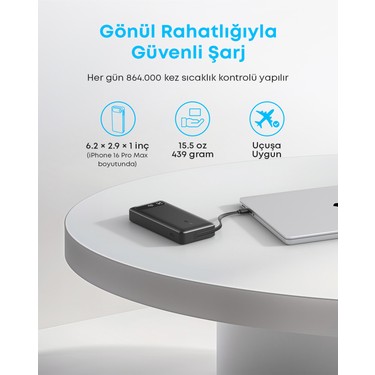 seedaa/A1383-12/ Anker 20.000 mAh Powerbank, Taşınabilir Şarj Cihazı, 87W, Fiyatı