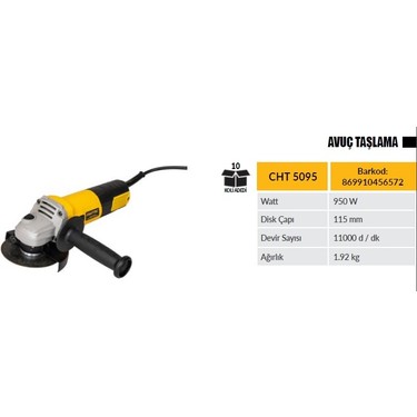 Chattel Cht 5095 Avuç Taşlama 950W Fiyatı - Taksit Seçenekleri