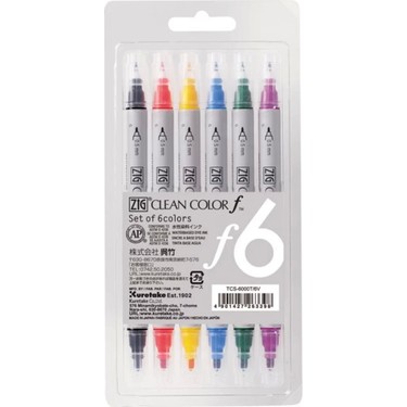 Zig Clean Color F Çift Uçlu Marker Kalem 6 Lı Set Fiyatı