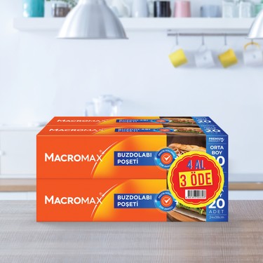 Macromax Orta Boy Buzdolabı Poşeti 80'lı Paket - 4 Al 3 Öde Fiyatı