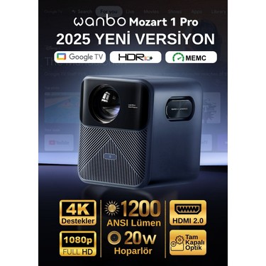 Wanbo Mozart 1 Pro Akıllı Projeksiyon Cihazı – 1200 ANSI, Fiyatı